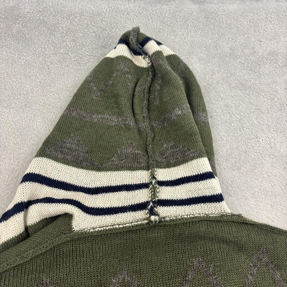 Elan Cardigan Wool Blend Sweater Womens S Olive Green Hooded Aztec Boho Goblin - Picture 6 of 16